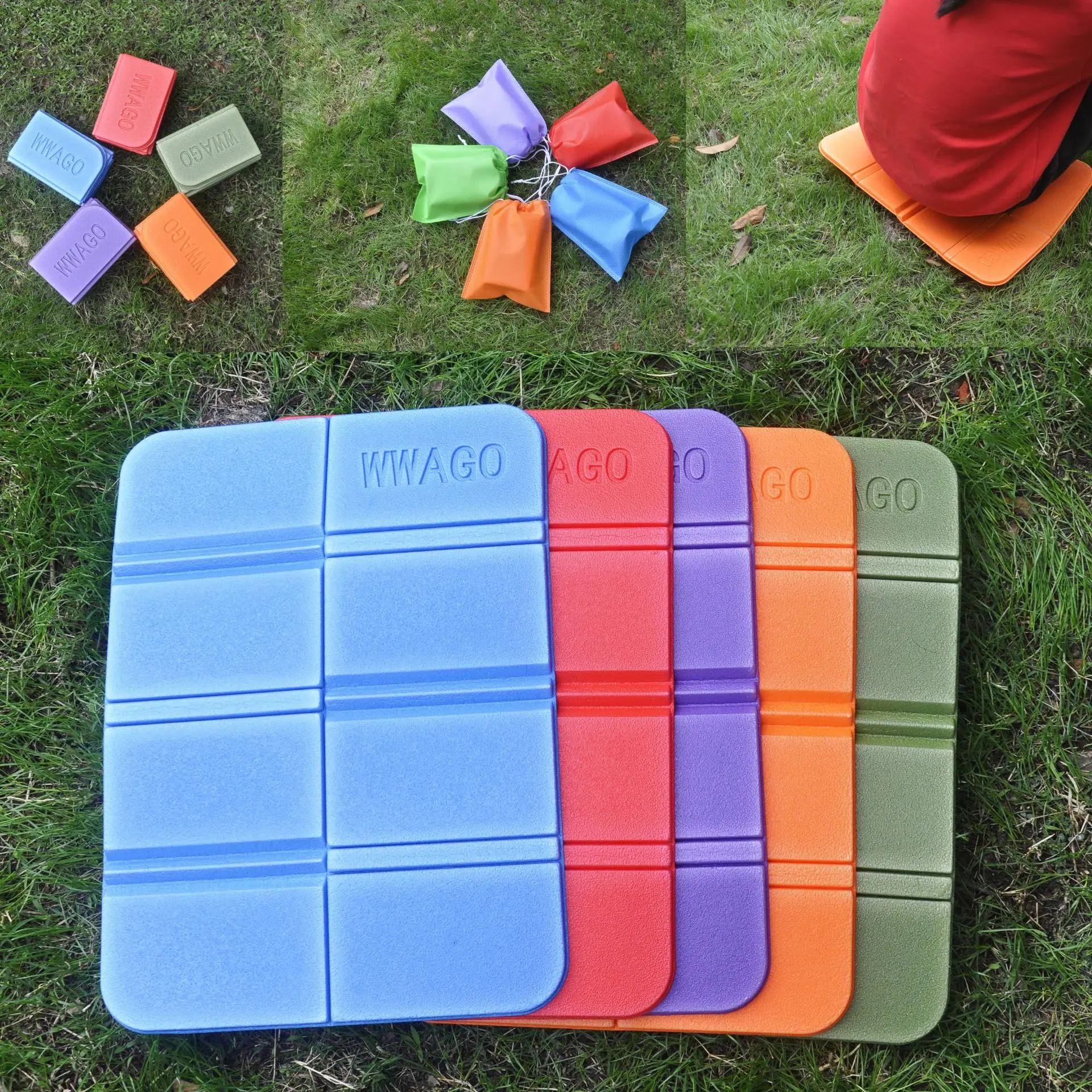 Foldable XPE Waterproof Seat Cushion Portable Moistureproof Mini Sitting Pad Outdoor Camping Hiking Picnic Festival Seat Mat