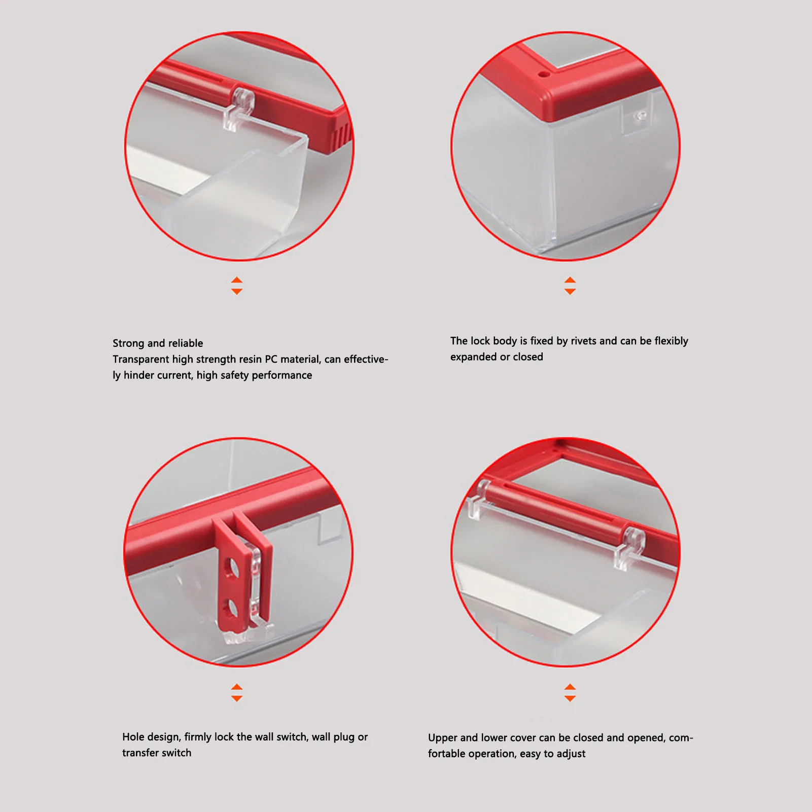 Power Push Button Switch Cover Emergency Stop Button Cover Lockout Hole Design Easy Installation Transparent for Industry