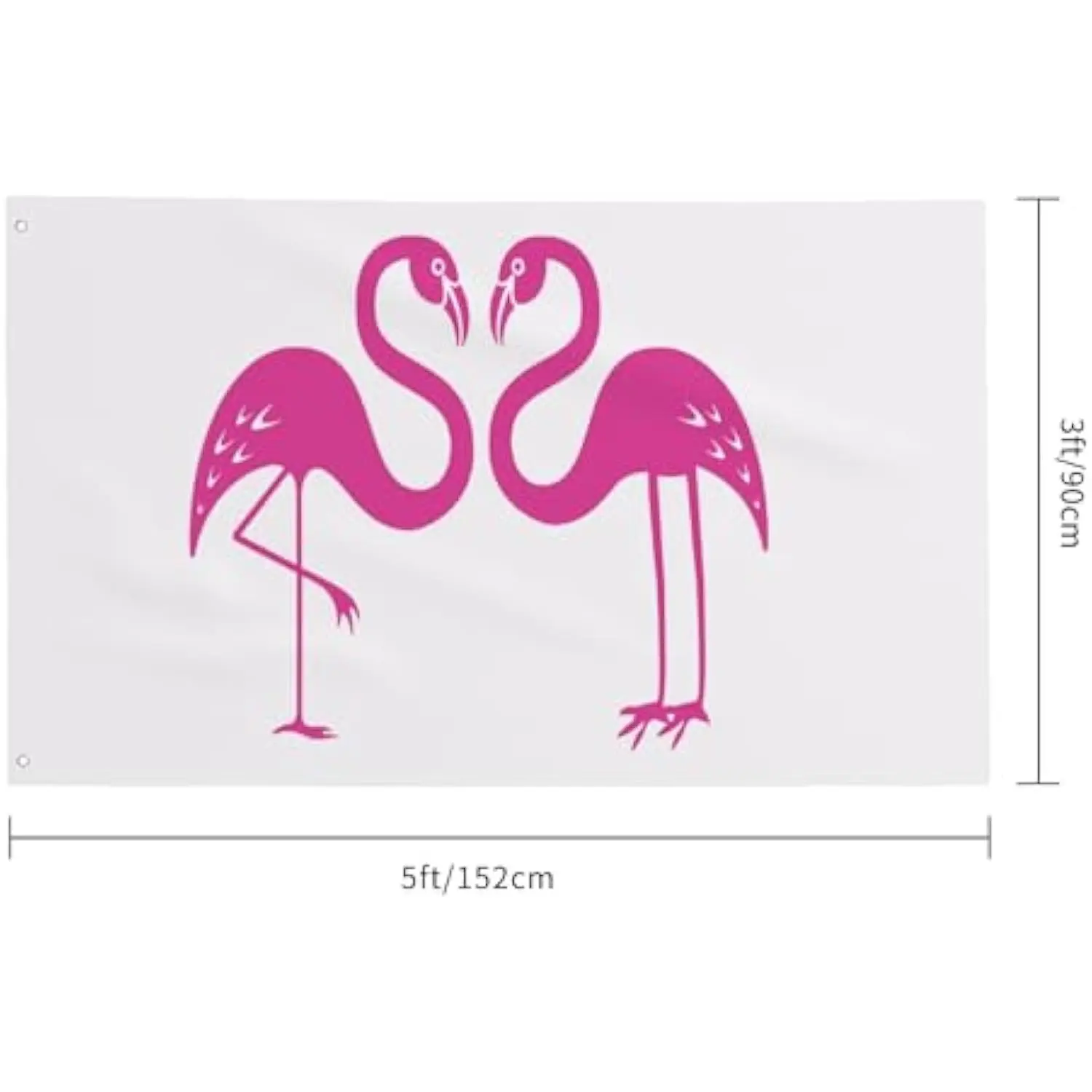 Pink Flamingos Facing Hearts Garden Flag Single-sided Printing Polyester House Flag Patio Decoration