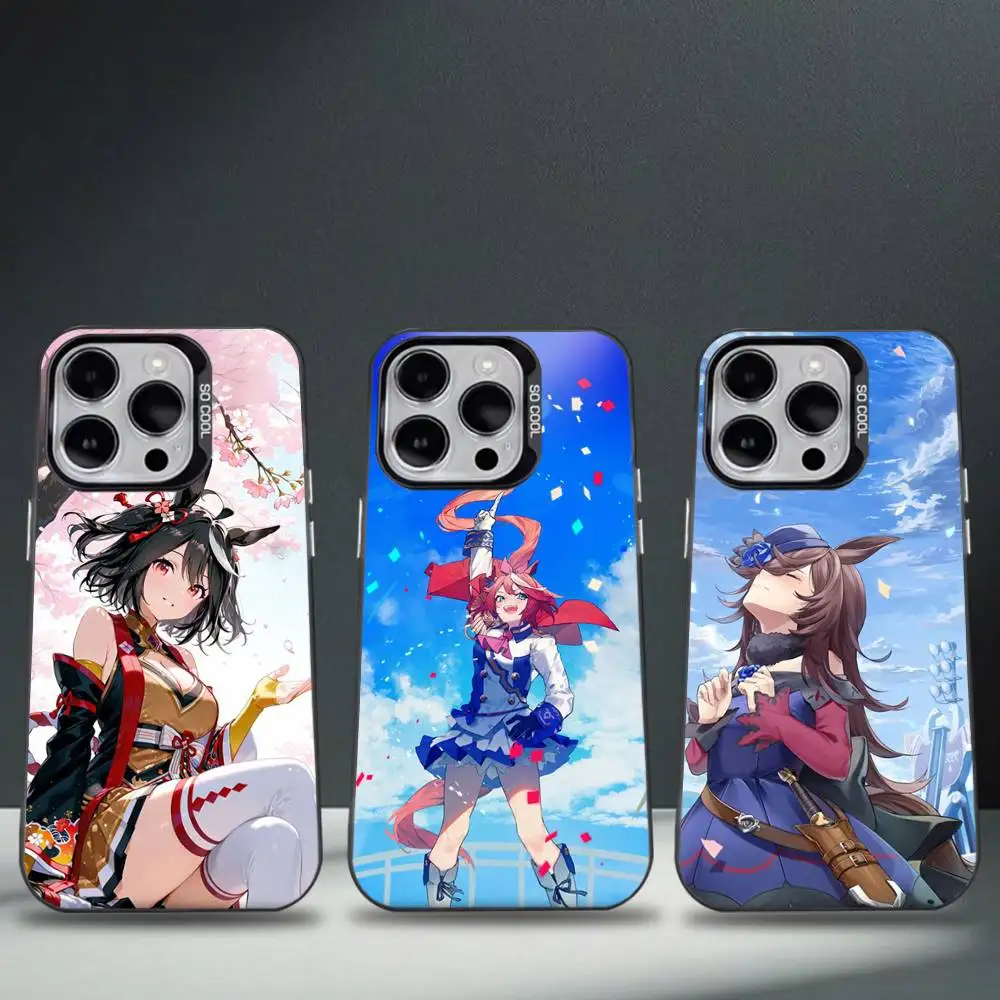 

Pretty Derby Season Kitasan Phone Case For iPhone 16,15,14,13,12,11,8,7,Pro,Max,Plus,Mini,XS,SE Anti Fall Black Matte Hard