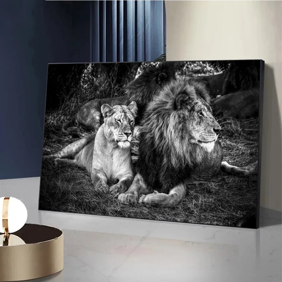 Wall Art Wild Animals Baby Lion Family Full Square Round Drill 5D DIY Diamond Painting Animals Love Cross Stitch Kits