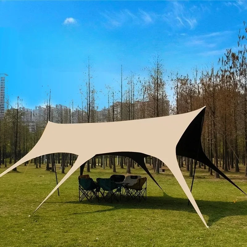

Sun Protection Camping Sun Shelter Outdoor Travel Picnic Large Size Thickened Waterproof Windproof Portable Hexagonal Shelter