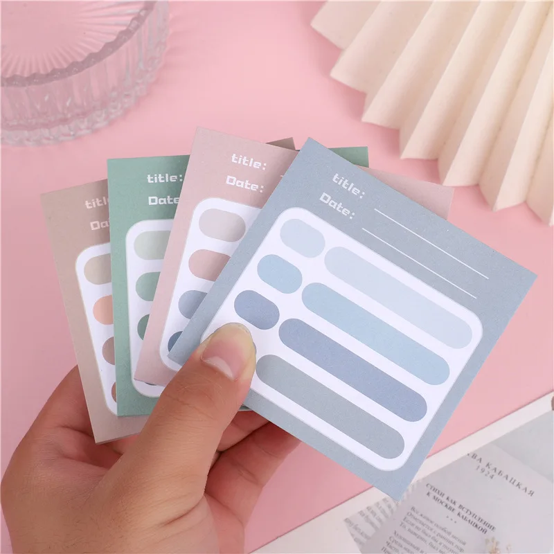 Gift Morandi Sticky Note Functional Sticker Label Index Strong Message Tudent Mark Instruction Memo Pad Office School Supplies