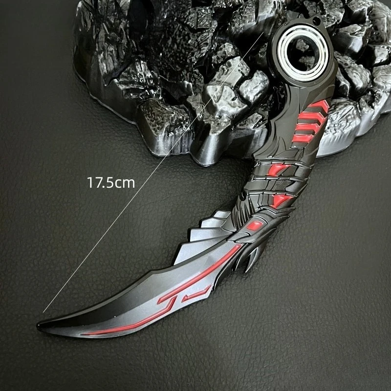 Juego de francotirador de 17,5 cm/6,88 pulgadas, espada Shura periférica, arma giratoria con rodamiento incorporado, modelo de Metal, cuchillos para exteriores sin cortar, juguete de regalo para niño
