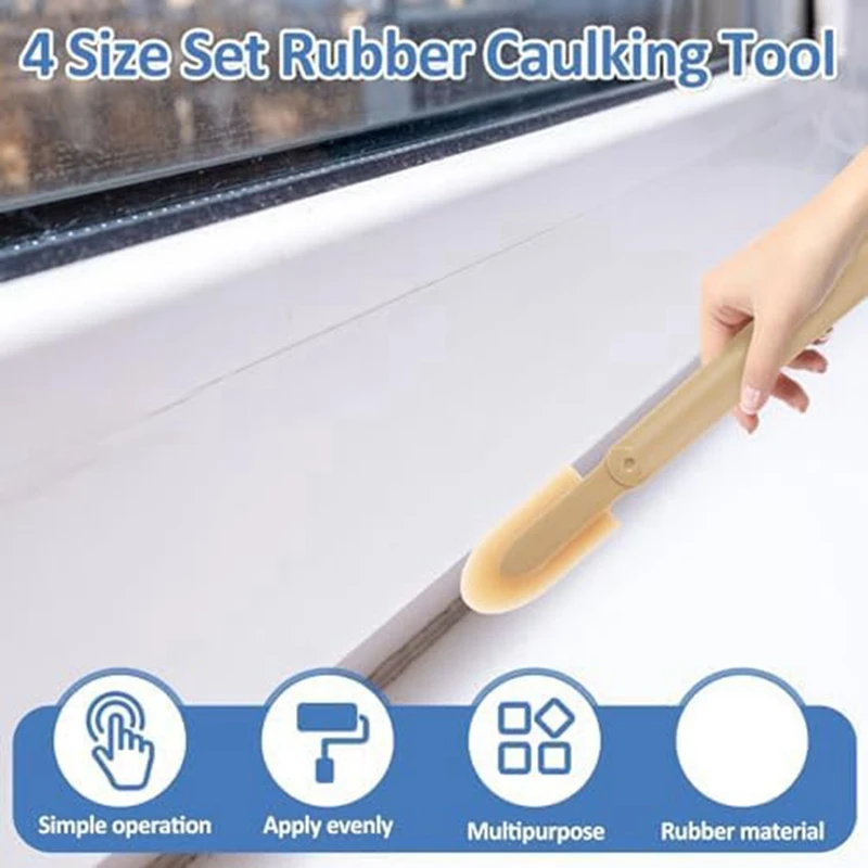 8Pcs Rubber Caulking Tool Set Kit Reusable Caulk Finishing Tool Spatula Spreader Smoothing Tool Kit For Brick Skirtingkitchen