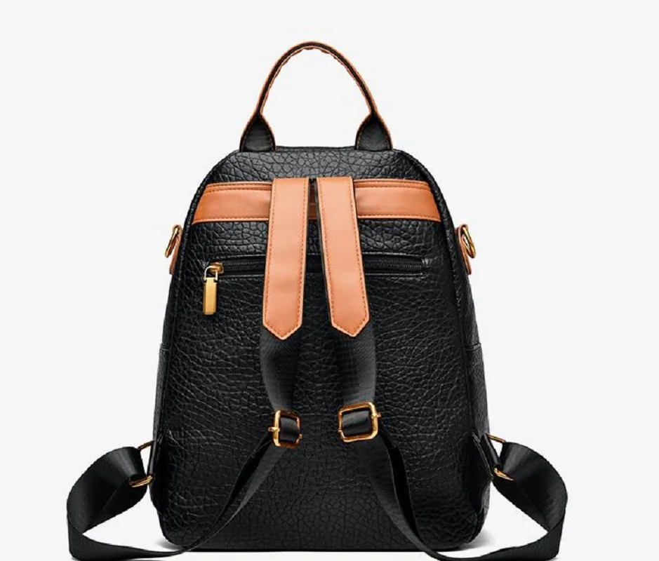 Luxury New Fashion Letter Designer High Quality Leather Travel Backpacks Women's Large Capacity Shoulder Bags School Bag Totes