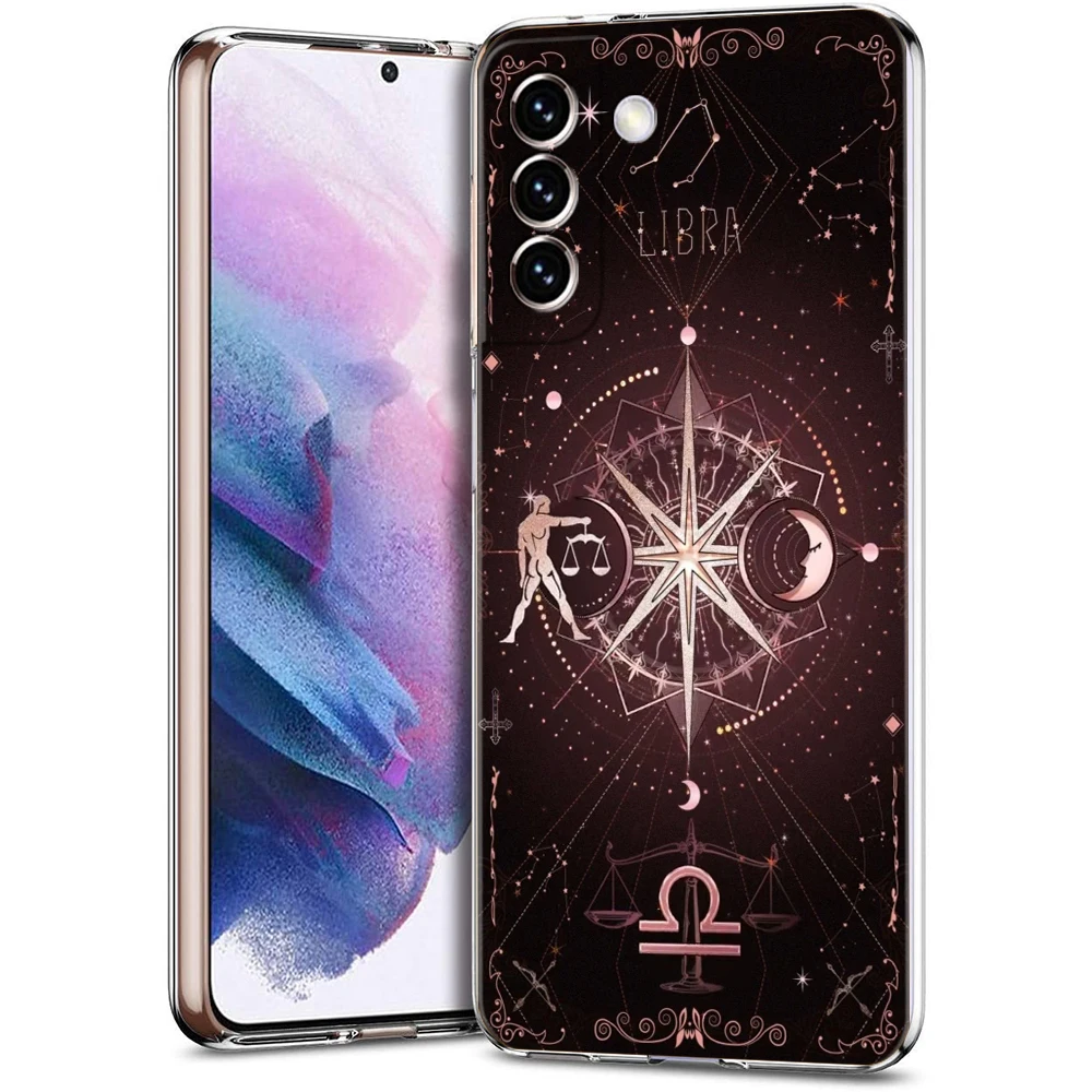 Constellation Transparent Cover for Samsung Galaxy S24 S23 S22 S20 S21 FE Ultra S24 S23 S10 S10E S9 Plus 5G Phone Case Capas Bag