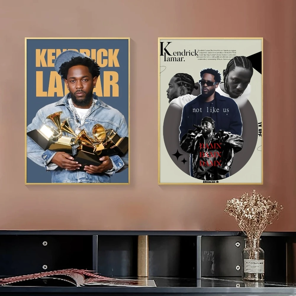 Rapper Singer K-Kendrick L-Lamar Painting Calligraphy Canvas Poster Bedroom Living Room bar Hallway House interior Wall Decor