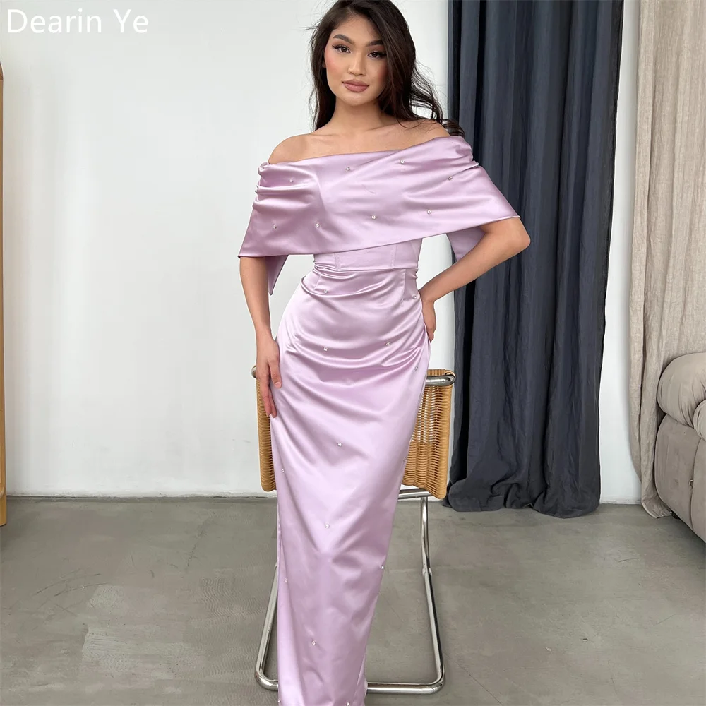 Customized Evening Gown Prom Dearin Off-the-shoulder Column Ankle Length Skirts Layered Ruffle Bead Bespoke Occasion Dresses Sau