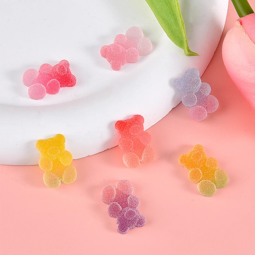 20PCS 17x11mm Gradient Bear Series Resin Flat Back Cabochons For Hairpin Scrapbooking DIY Jewelry Craft Decoration Accessories