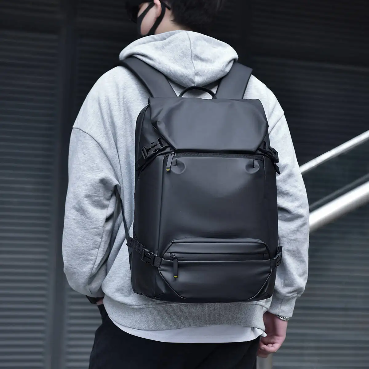 Large Capacity Travel Backpack Men's Fashionable Folding Roll-up Outdoor Leisure Bag Functional Wind Commuter Travel Backpack