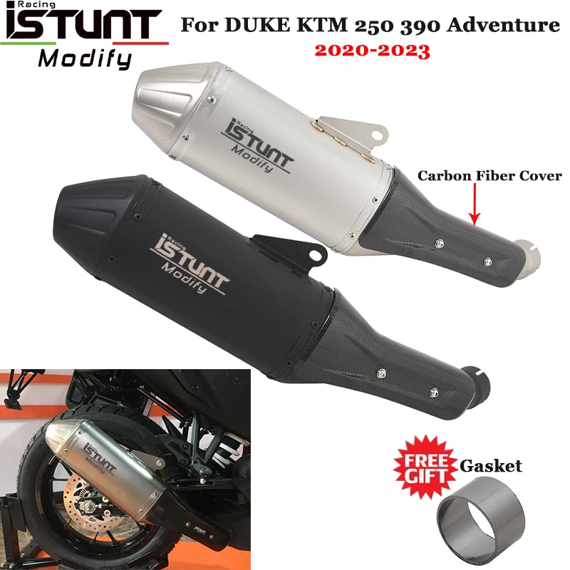 

Slip On For DUKE KTM 250 390 Adventure KTM390 2020-2023 Motorcycle Exhaust Silence Escape Systems Link Pipe Muffler Carbon Cover