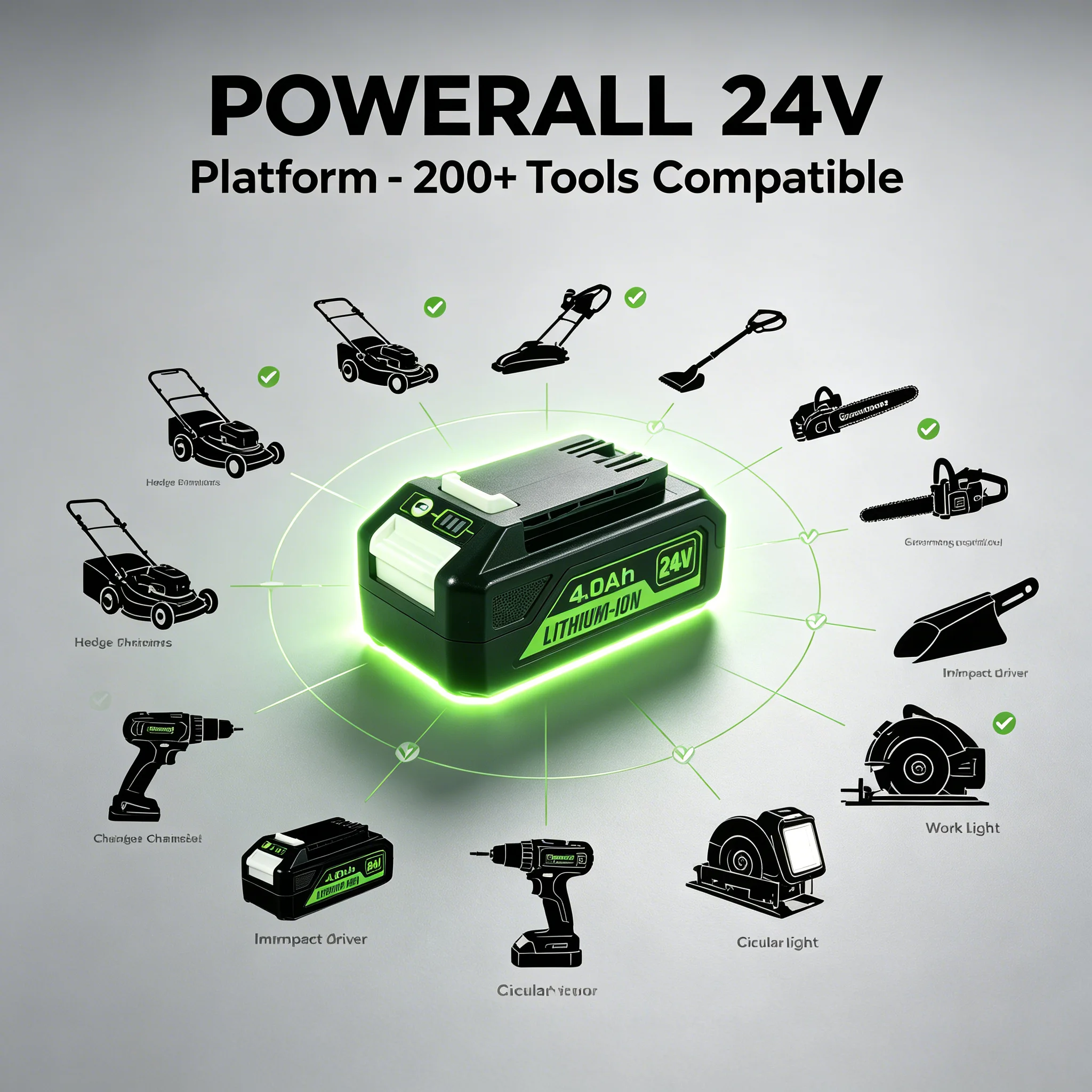 24V 4000MAh Li-ion Replacement Battery for Greenworks 29842 29852 29322 Compatible with G24B2 BAG708 21342 Lawn Mower Trimmer