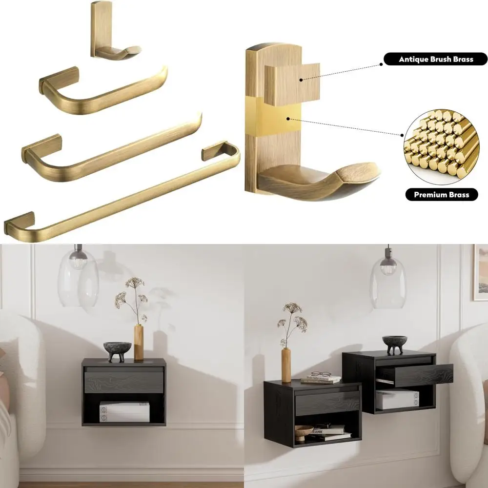 

Набор аксессуаров для ванной комнаты из матовой латуни в античном стиле: вешалка для полотенец, держатель для туалетной бумаги, крючок для халата, настенная фурнитура для ванны