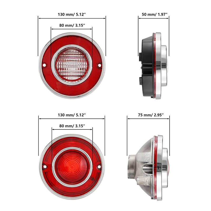 New 4Pcs Tail Lights Car Accessories Fit For Corvette C3 1975-1979 Tail Light Assembly Backup/Reverse Lights Cover Without Bulb