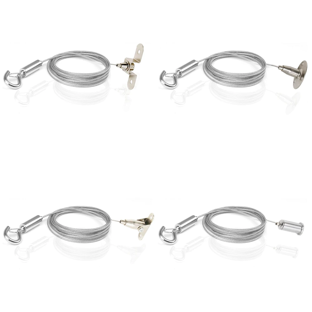 

1.5mm x 2 m Picture Hanging Rope Stainless Steel Wire with Ring HookHeavy Duty Lanyard for Lamp Hardware, can hold up to 30kg.