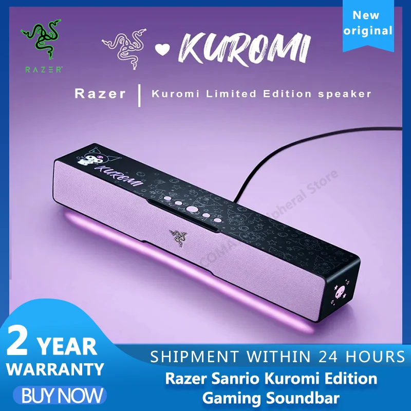 Razer Sanrio Kuromi Edition Gaming Soundbar Compact Design - Chroma RGB - Bluetooth 5.0 - for PC/Laptop, Smartphones Tablets