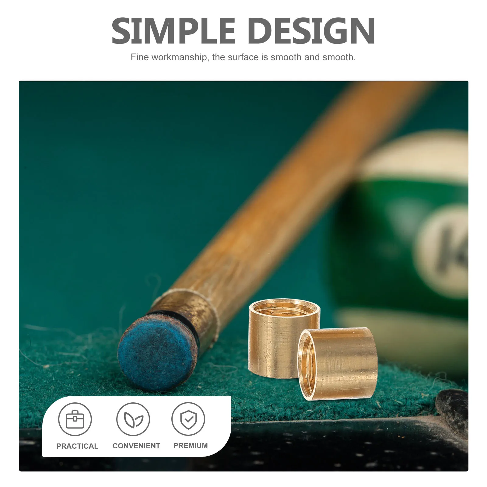 

10 шт., латунные наконечники для бильярдного кия, замена для бильярдного кия, прочный жесткий металлический наконечник, портативный аксессуар для кия