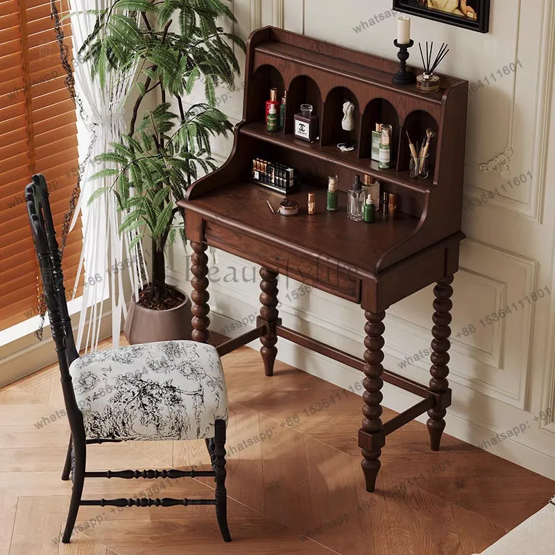 

French retro solid wood dresser bedroom multi-functional light luxury bedside cabinet