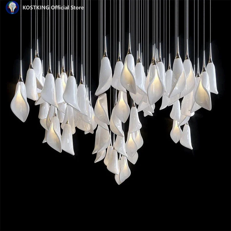 

Light Luxury Sales Office Sand Table Exhibition Hall Living Room Dining Room Ceiling Glass Chandelier