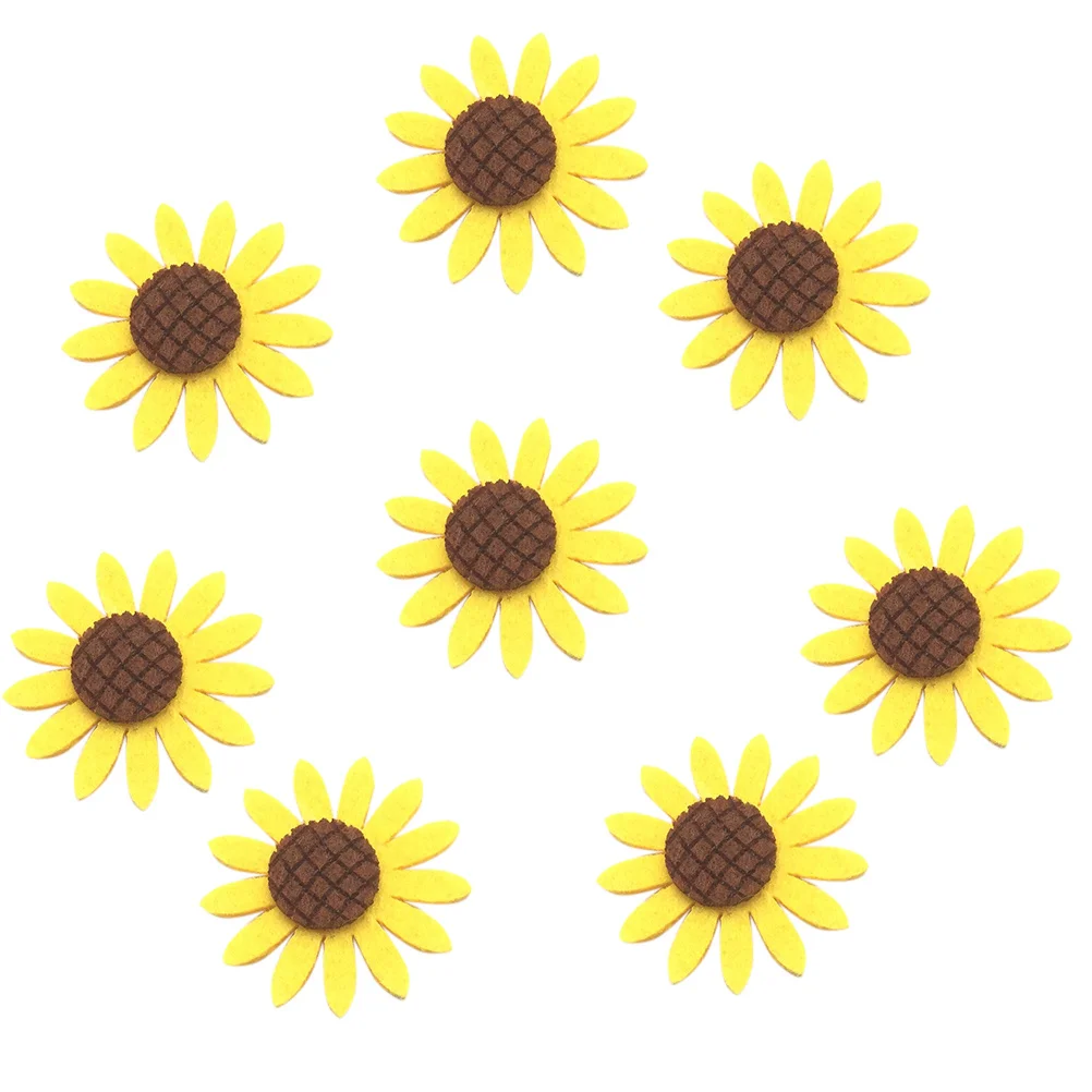 

36Pcs Sunflower Brooches Cloth Accessories Non-Woven Fabric Detailed Pins for Women Scarf Buckle Sweater Symbolic Sun Wheel