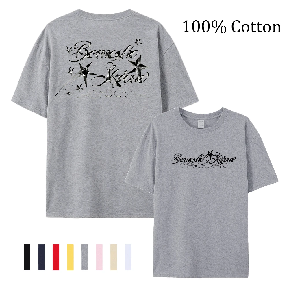 Men's Metallic Star Print Pure Cotton Short Sleeve Summer Street Style Casual T-Shirt Everyday Commute Top 2026 New Arrival