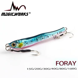 MAGIC WORKS Metal Jig S Shape Fishing Lure  Shore Micro 15g 20g 30g 40g 80g 100g  For Artificial Bait Fishing Tackle