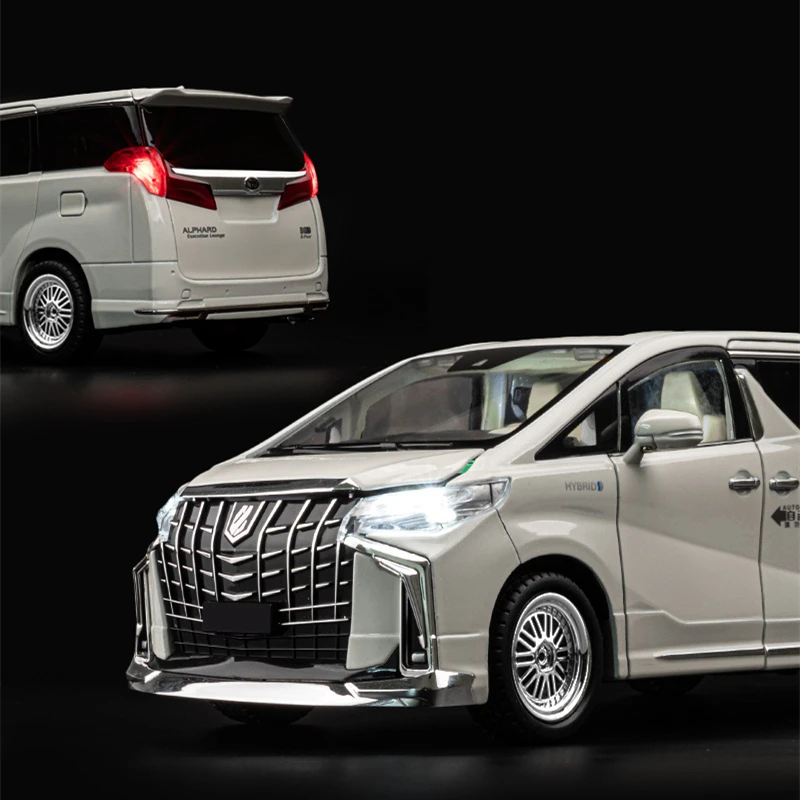 1/18 Toyota Alphard MPV modello di auto in lega pressofuso giocattolo in metallo veicoli commerciali modello di auto simulazione suono e luce regalo