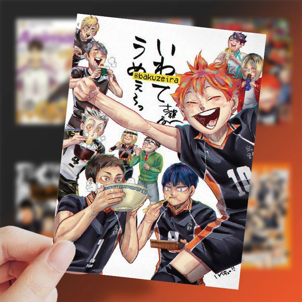 10/30/60pcs Voleibol Anime Haikyuu!! Adesivos de pôster à prova d\'água, faça você mesmo, skate, telefone, bagagem, shoyo hinata, decalques legais de