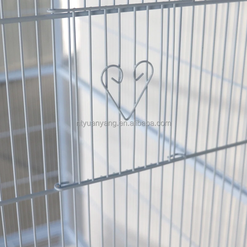 Large Space White Wire Metal Dog Cage For Parrot Cage With Wheels Large Space For Different Birds Breathable Strong Durable