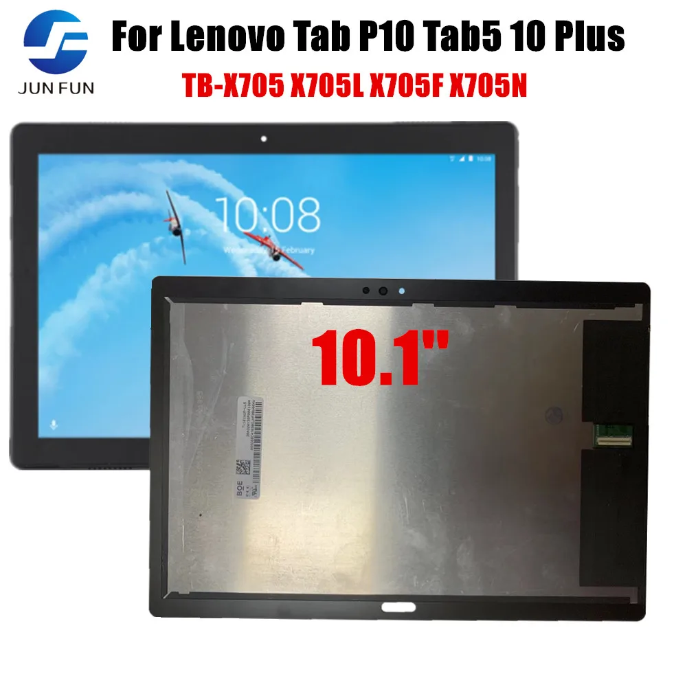 

ЖК-дисплей 10,1 дюйма для Lenovo Tab P10 Tab5 10 Plus TB-X705 X705L X705F X705N, ЖК-дисплей с сенсорным экраном и дигитайзером в сборе