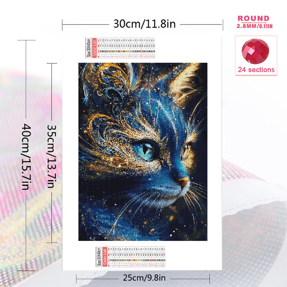 Momoart DIY Diamond Painting Cat Animal Acrylic Craft Supplies Diamond Mosaic Cross Stitch Embroidery Home Bedroom Wall Artwork