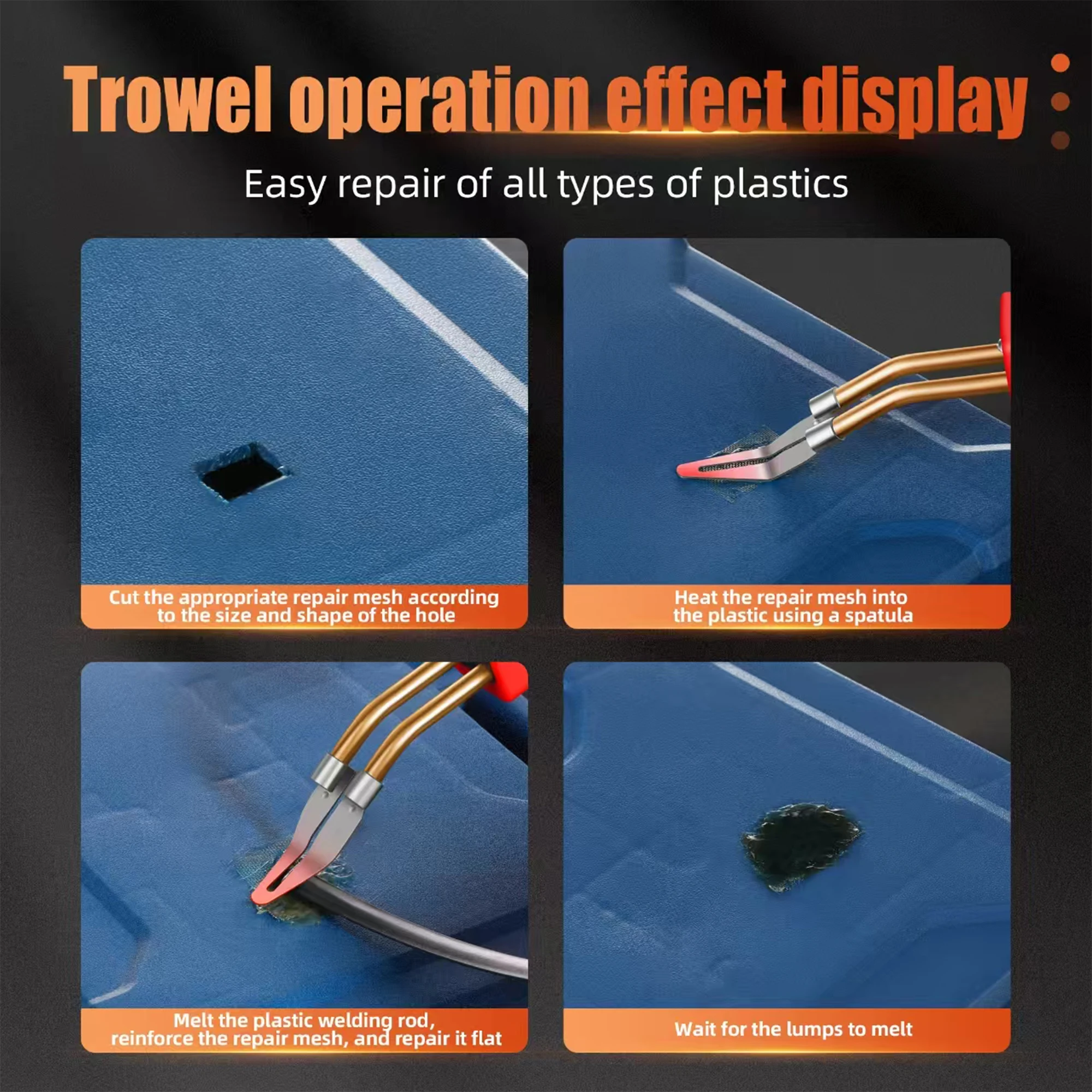 6pcs Durable Metal Plastic Welding Tool Set, Smooth Head Soldering Repair Iron, No Battery Required