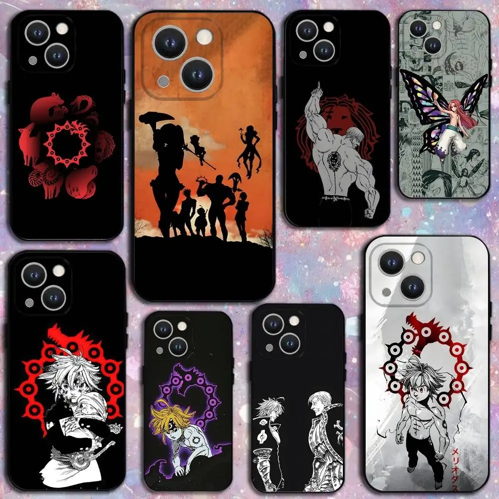 

SDS S-Seven D-Deadly Sins Phone Case For iPhone 16,15,14,13,12,11 Plus,Pro Max,XS,X,XR,SE,Mini,8,7,Soft Silicone Black Cover