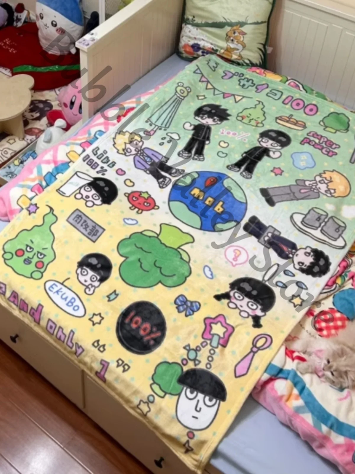 

Anime Mobu Saiko Hyaku/Mob Psycho 100 Kageyama Shigeo Cosplay Cartoon flannel Blanket Nap Rug Woollen Blankets Carpet Xmas Gift