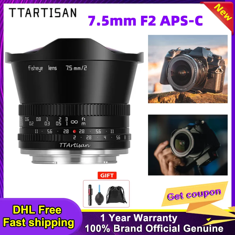 عدسة عين السمكة TTAartisan 7.5 ملم F2 APS-C بزاوية واسعة لهاتف SONY E FUJI X لكاميرات Canon M Nikon Z Leica L Olympus M43 · عدسة الكاميرا #1