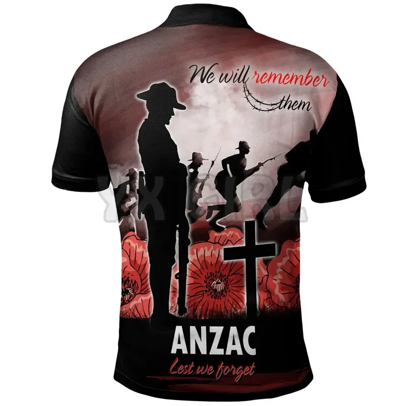 2024 Summer shirts women for men Anzac Day We Will Remember Them Special Version  3D printed Short sleeve t shirts Tops camisas