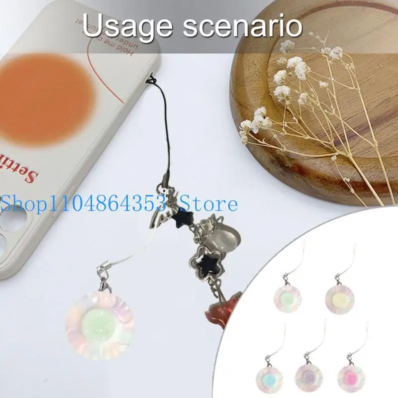 652F Miniature Cake Plate Keychain Resin Novelty Ring For Handbags Stylish Charm