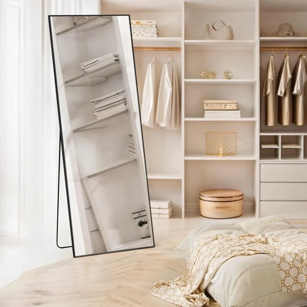 Spiegel in voller Länge, 21 x 64 Körper-Wandspiegel mit bruchsicherem Glas, bodenstehend, hängend oder lehnend, großer hoher Spiegel mit