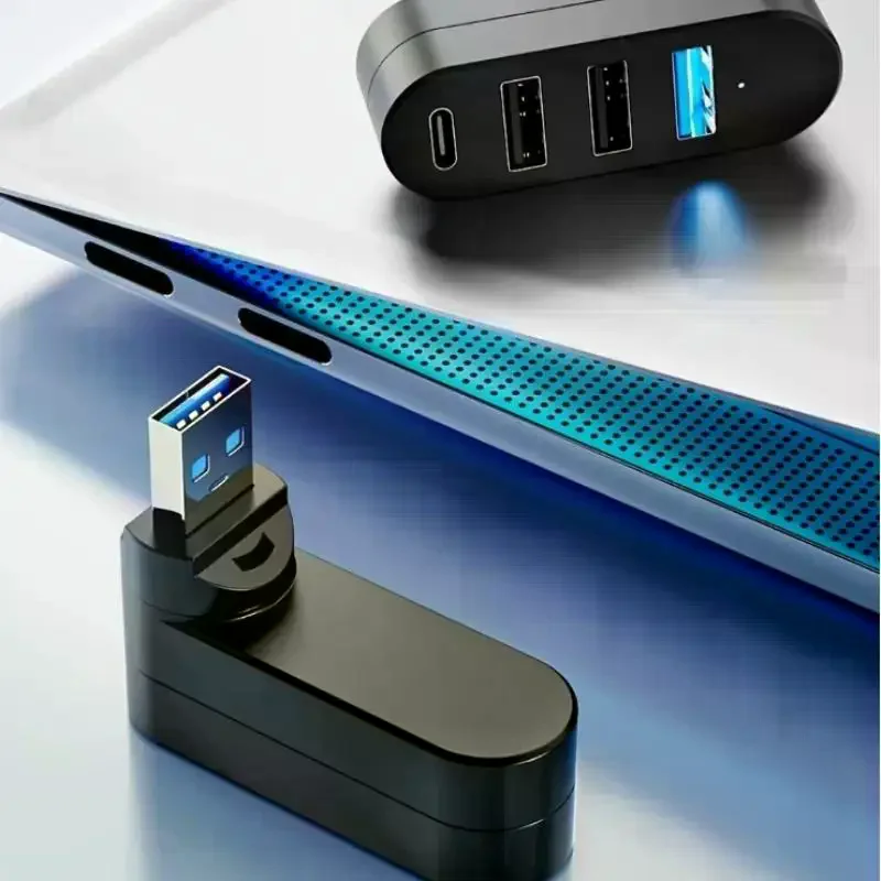 Mini USB 3.0 Hub 3/4 Ports Type C Splitter High Speed Data Transfer Dock For Notebook Desktop Flash Drive 180° Rotatable