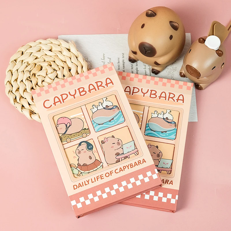 Cartoon Cute Kids Journal Notebook Creative Kawaii Capybara Series Diary Book Children Hard Cover Trifold Notebook Gifts