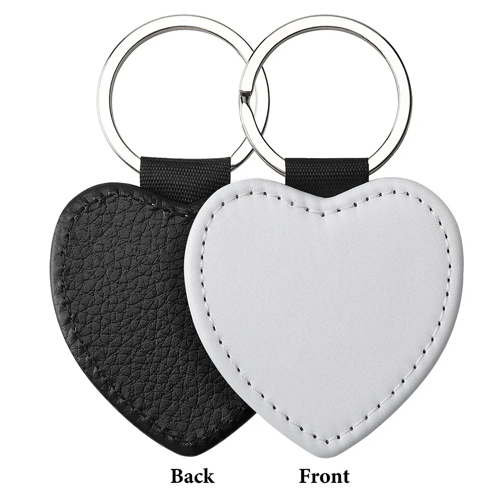 DIY Dye Sublimation Blanks Keychain Creative Rectangle Heat Transfer Keyring Pebbled Grain Heart