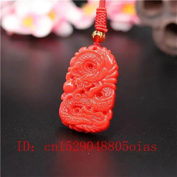 Collier pendentif dragon en pierre naturelle pour hommes et femmes, amulette sculptée, breloque bijoux en jadéite chinoise, cadeaux de mode diversifiés, sites rouges