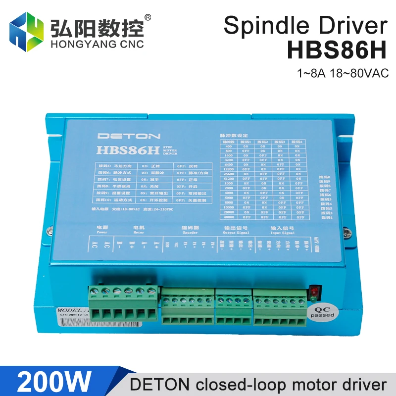 

Драйвер шагового двигателя DETON, двухфазный HBS86H, 5-24В, 1-6А, питание постоянного тока, подходит для станков с ЧПУ.