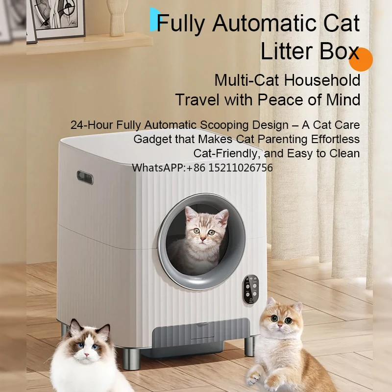 Tuya app mobile phone remote control intelligent automatic litter box pet products cleaning plastic smart cat toilet box