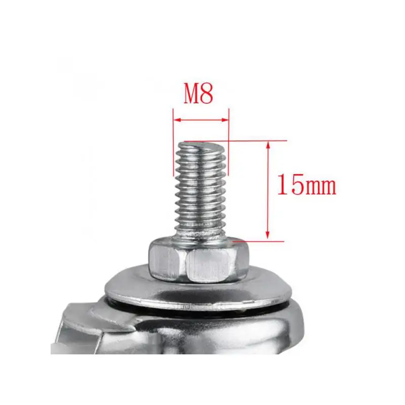 

(4 Packs) 2 Inch Caster Black PP Screw Universal Wheel M8 Screw Furniture, Diameter 50mm Split Cart