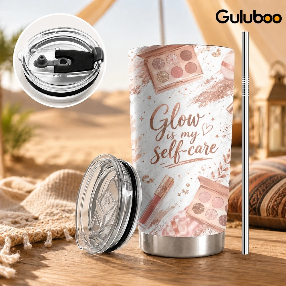 Luxury Beauty Collection Vacuum Flasks 20oz Stainless Steel Insulated Tumbler Double Wall Travel Mug with 2 Lids Straw Drink Cup