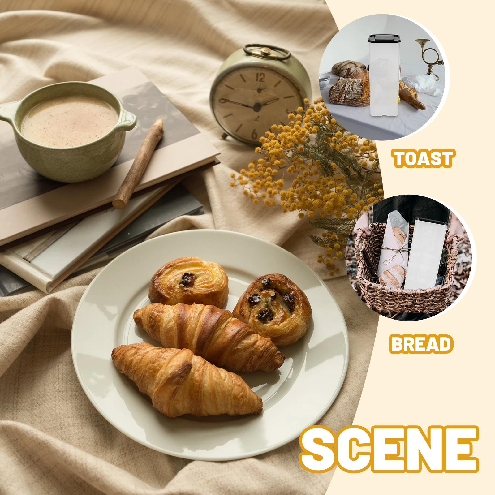 

Multifunctional Airtight Bread Storage Container Plastic Box For Kitchen Countertop Portable Bread Holder Loaf Keeper Bakery