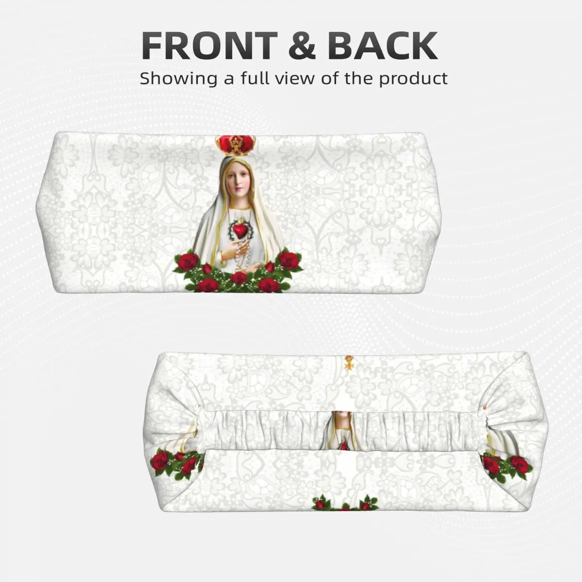 Custom Our Lady Of Fatima Virgin Mary Training Sweatbands Women Non Slip Absorbent Portugal Rosary Catholic Headbands Football