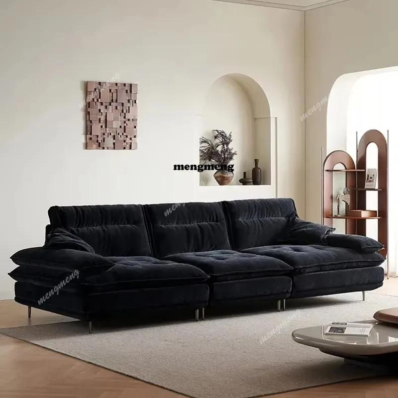 

Italian minimalist large sitting deep chenille fabric fully dismantled and washed mobile adjustment backrest sofa